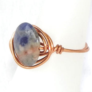 Ring, Size 6 - Sodalite & Copper