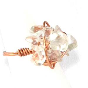 Ring, Size 6.75 - Clear Quartz & Copper