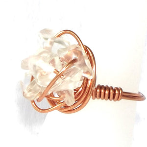 Ring, Size 6.75 - Clear Quartz & Copper