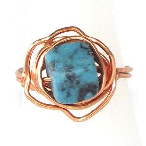 Ring, Size 7 - Turquoise & Copper