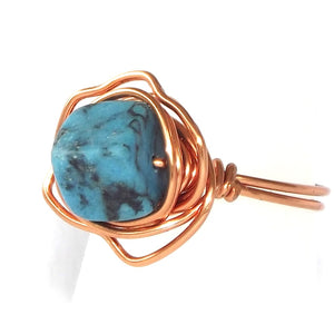 Ring, Size 7 - Turquoise & Copper