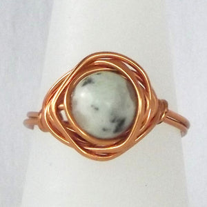 Ring, Size 8.5 - Leopard Jasper & Copper