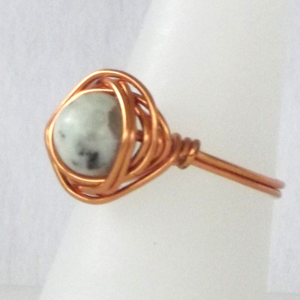 Ring, Size 8.5 - Leopard Jasper & Copper