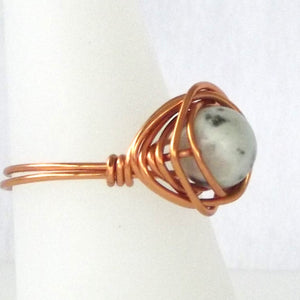 Ring, Size 8.5 - Leopard Jasper & Copper