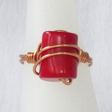 Load image into Gallery viewer, Ring, Size 8.25 - Bamboo Coral &amp; Copper - SOLD