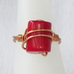 Ring, Size 8.25 - Bamboo Coral & Copper - SOLD