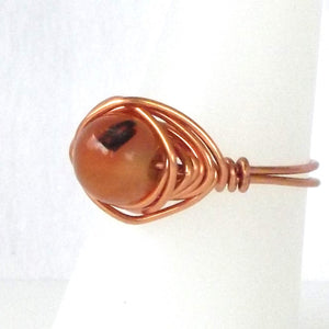 Ring, Size 8.5 - Carnelian & Copper