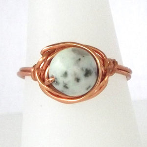 Ring, Size 8.5 - Leopard Jasper & Copper