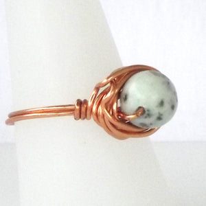 Ring, Size 8.5 - Leopard Jasper & Copper