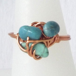 Ring, Size 8.5 - Turquoise & Copper