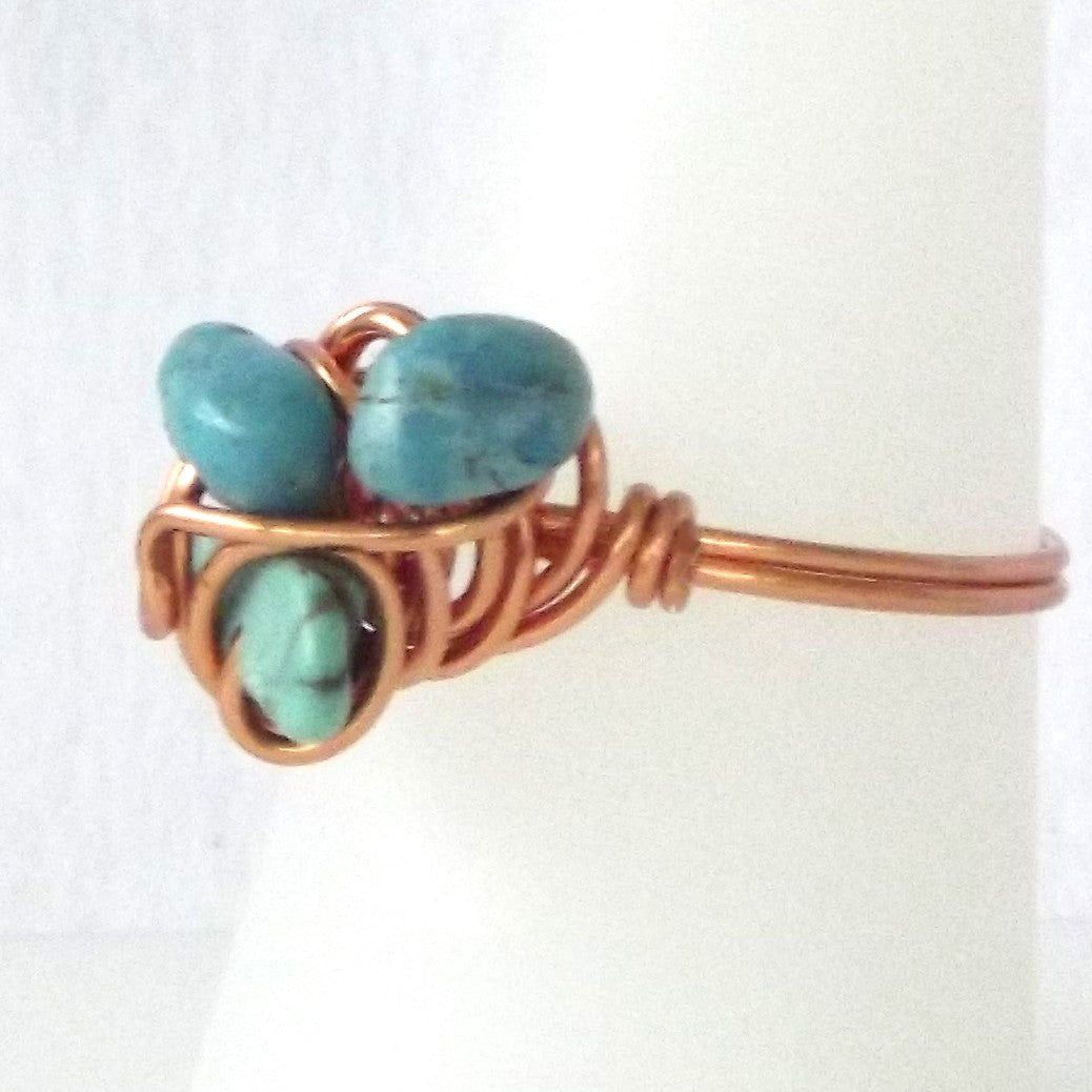 Ring, Size 8.5 - Turquoise & Copper