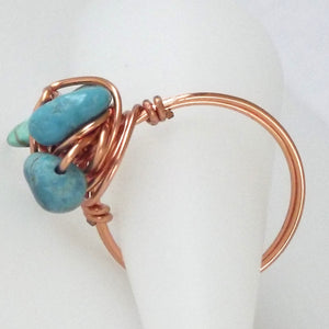 Ring, Size 8.5 - Turquoise & Copper