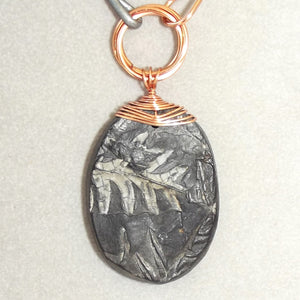 Pteridophyte Fossil Necklace (Large, Double Sided) - 300 Million Yrs Old