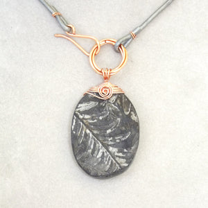 Pteridophyte Fossil Necklace (Large, Double Sided) - 300 Million Yrs Old