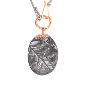 Pteridophyte Fossil Necklace (Large, Double Sided) - 300 Million Yrs Old