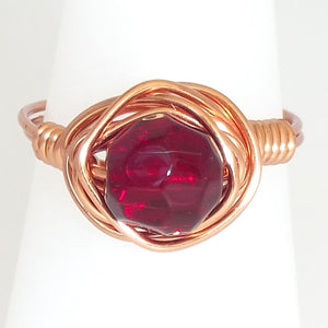 Ring, Size 7.25 - Garnet & Copper