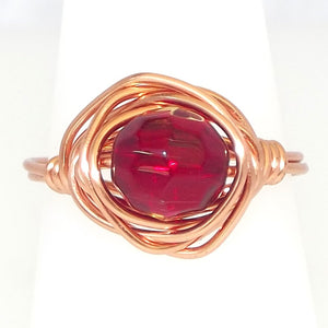 Ring, Size 7.75 - Garnet & Copper