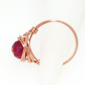 Ring, Size 7.75 - Garnet & Copper