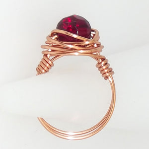 Ring, Size 6 - Garnet & Copper