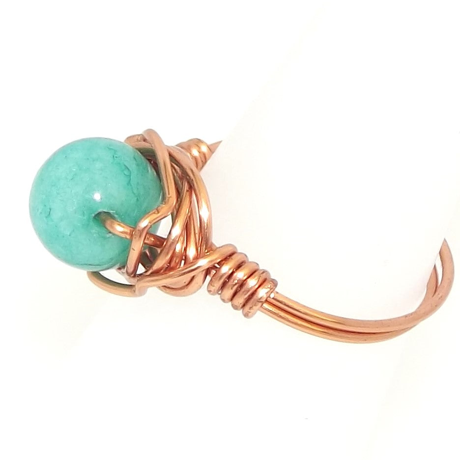 Ring, Size 6 - Amazonite & Copper