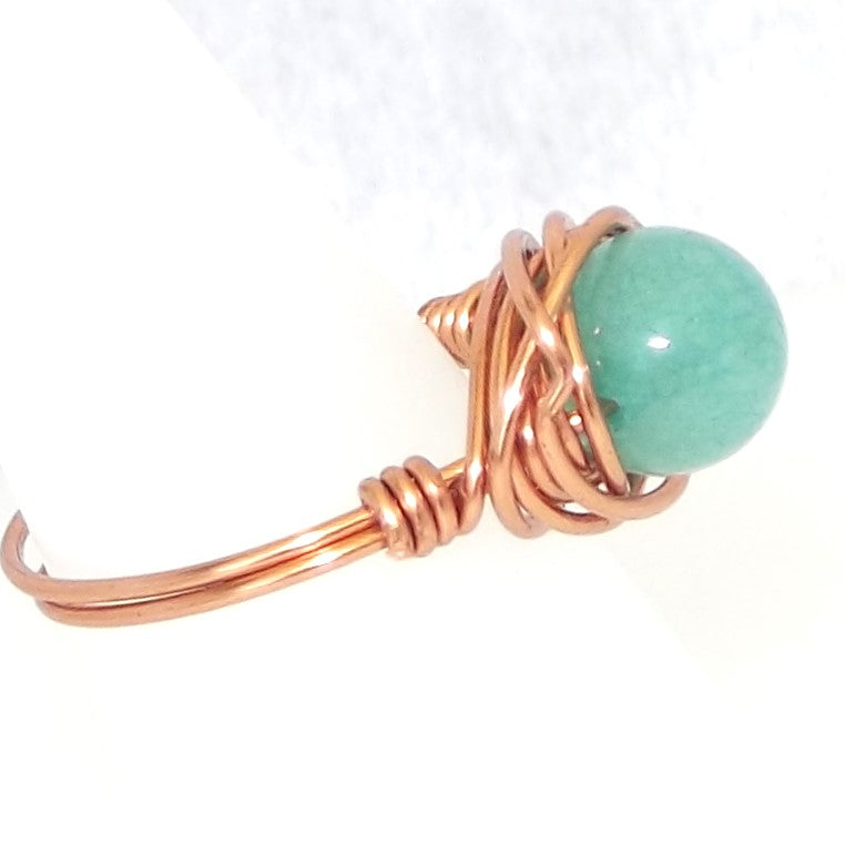 Ring, Size 5 - Amazonite & Copper