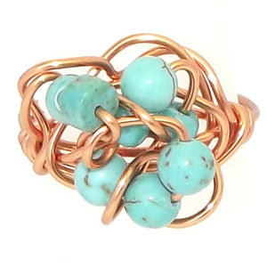 Ring, Size 6.75 - Turquoise & Copper