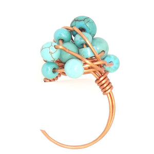 Ring, Size 5 - Turquoise & Copper