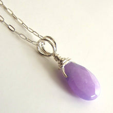 Load image into Gallery viewer, Purple Jade Sterling Necklace