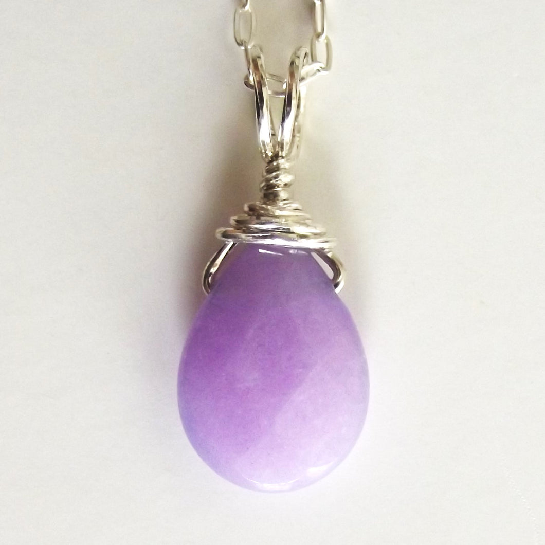 Purple Jade Sterling Necklace