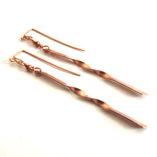 Load image into Gallery viewer, Copper Twist Earrings