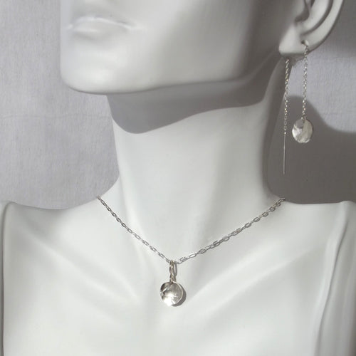 Hammered Sterling Disc Necklace