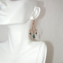 Load image into Gallery viewer, Malachite Chandelier Earrings