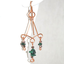 Load image into Gallery viewer, Malachite Chandelier Earrings