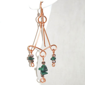 Malachite Chandelier Earrings