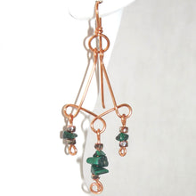 Load image into Gallery viewer, Malachite Chandelier Earrings