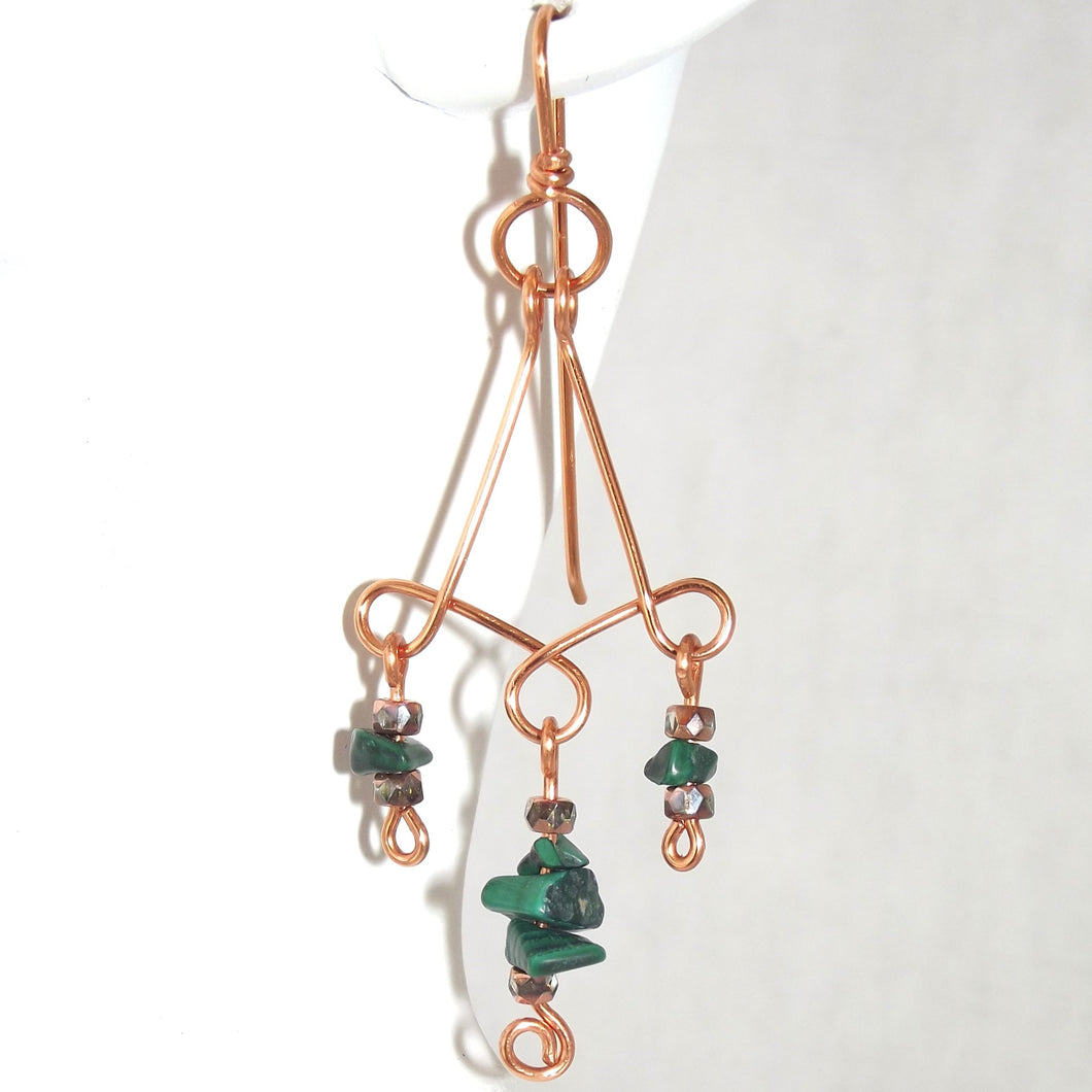 Malachite Chandelier Earrings