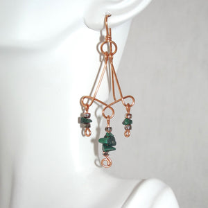 Malachite Chandelier Earrings