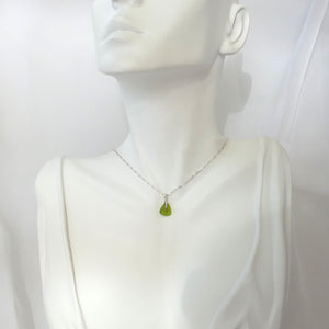 Tiny Olive Seaglass Necklace