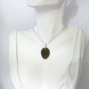 Deep Olive Seaglass Necklace