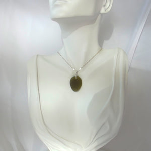 Deep Olive Seaglass Necklace