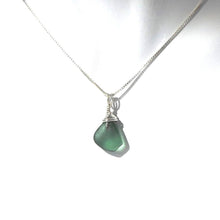 Load image into Gallery viewer, Tiny Teal Seaglass Necklace