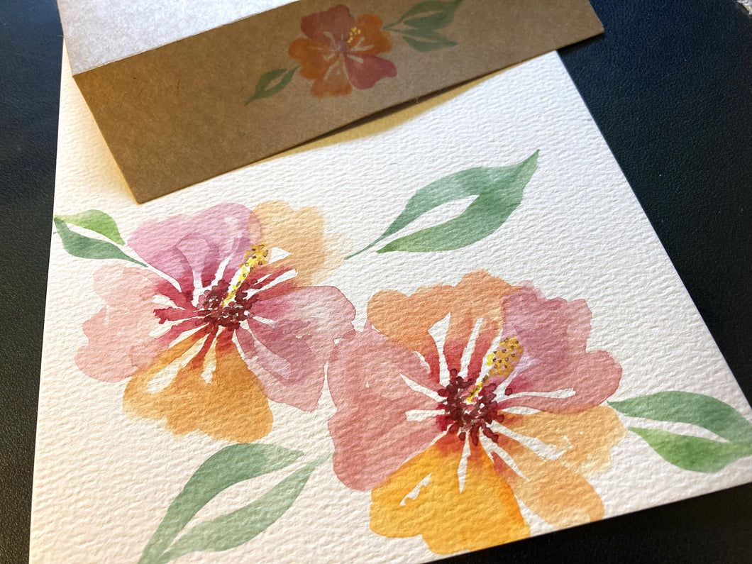 Hand-Painted Cards - Set of 4 - Signed Originals