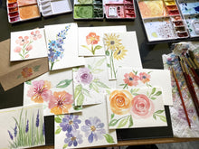 Load image into Gallery viewer, Hand-Painted Cards - Set of 4 - Signed Originals