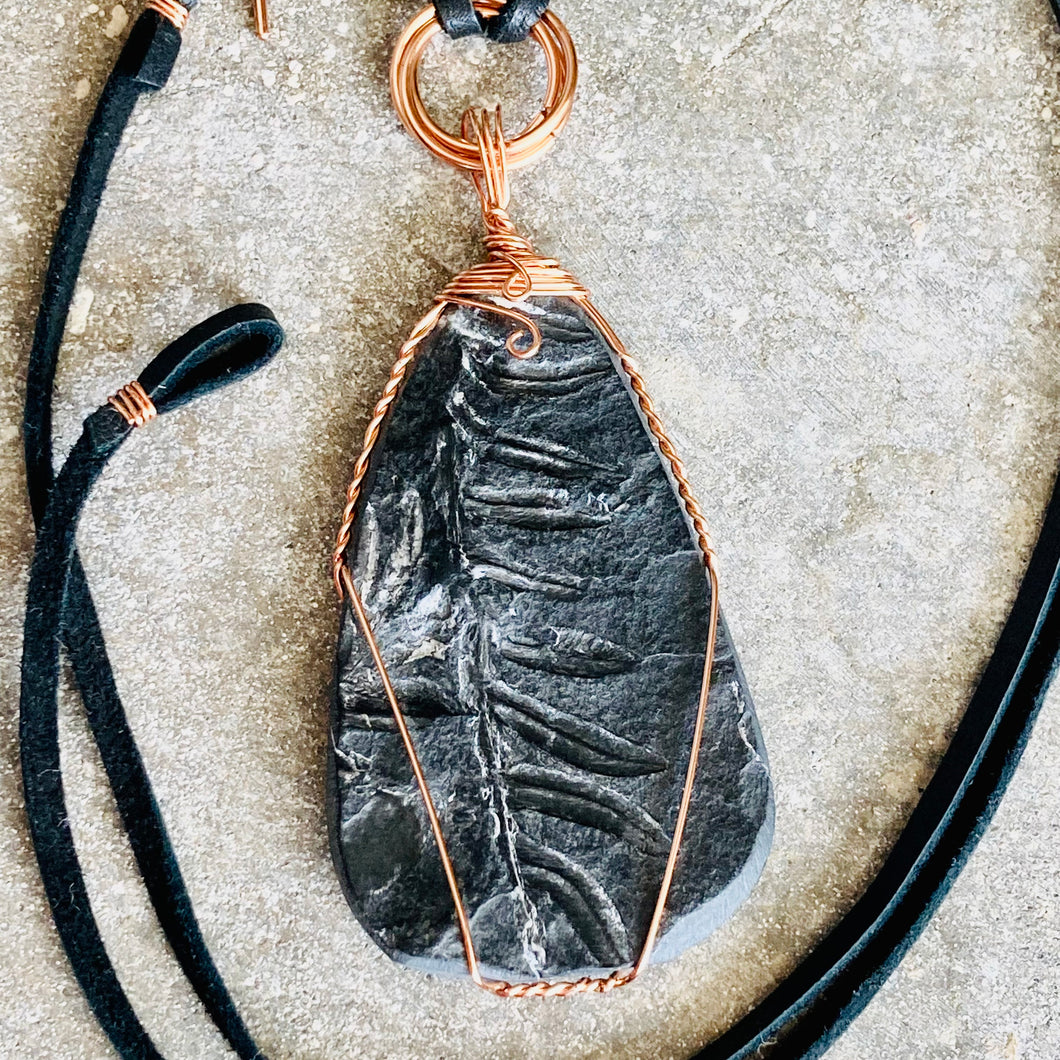 Pteridophyte Fossil Necklace (Large) - 300 Million Yrs Old