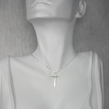 Load image into Gallery viewer, Fused Silver Cross Necklace