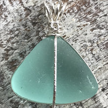 Load image into Gallery viewer, Aqua Sea Glass - Sterling Silver Wrap