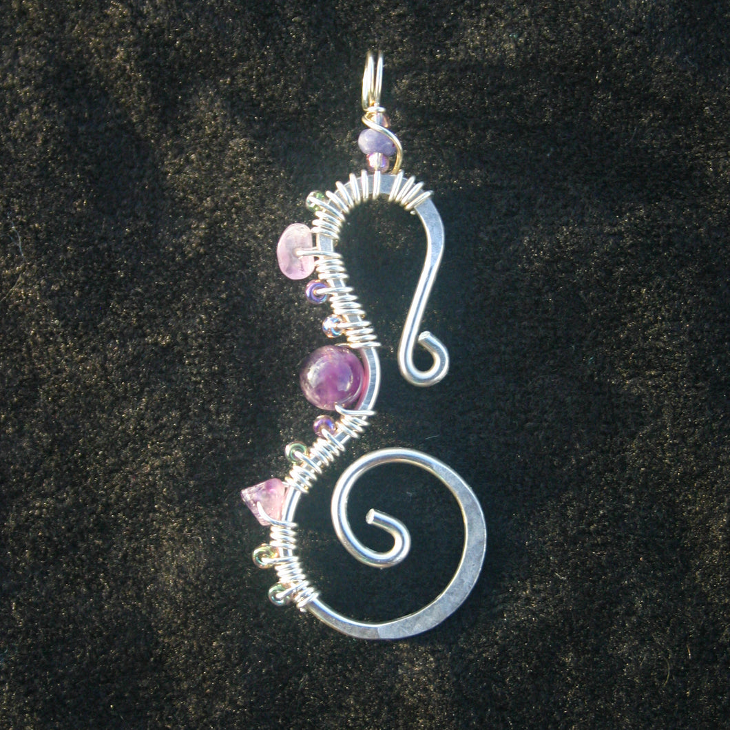 Seahorse - Amethyst & Sterling (Large)