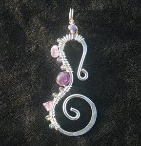 Seahorse - Amethyst & Sterling (Large)