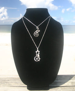 Seahorse - Sterling & Pearls (Medium)