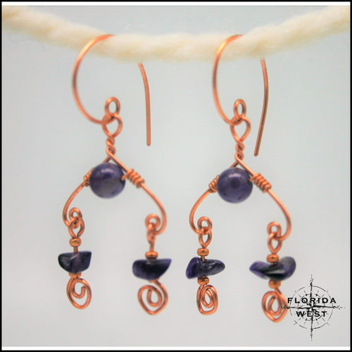 Amethyst Chandelier Earrings - Jewelry Hand Made